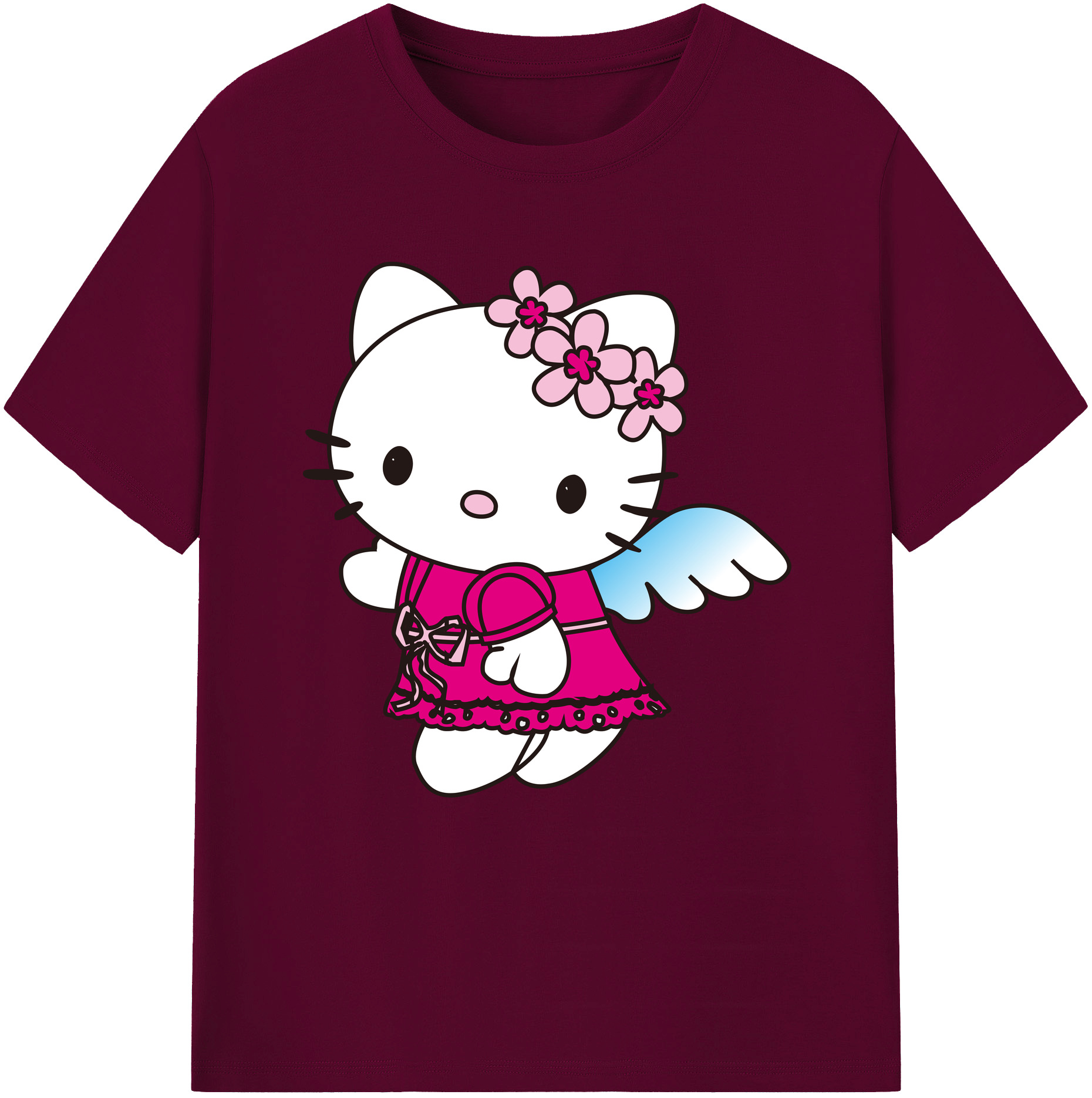 （画像用） Hello Kitty ハローキティ レディースカジュアルプリントTシャツ（綿100％）